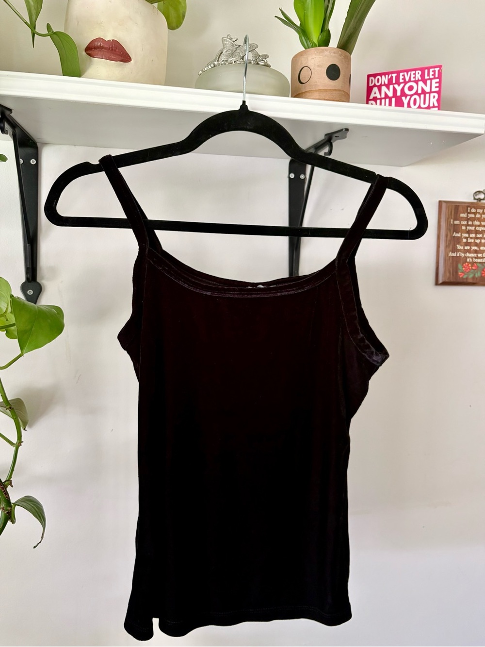 le chateau Black Velvet-Trim Camisole Tank